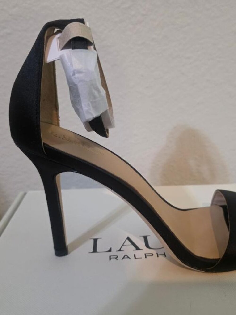 Ralph Lauren Allie Black Satin Heel